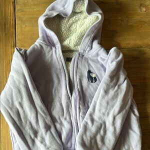 Eddie Bauer Light Purple Hoodie Sweatshirt w Fox, Size 7-8